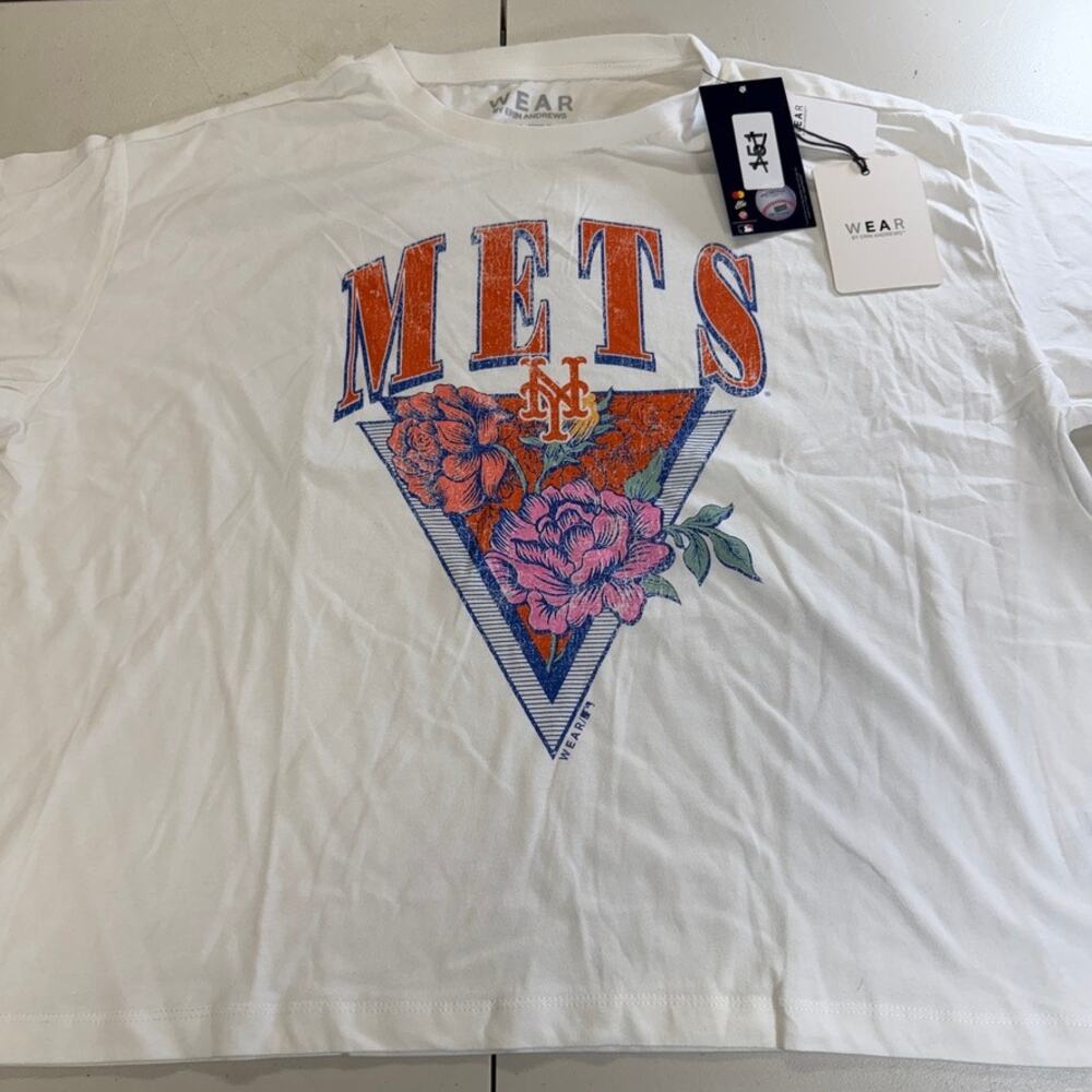 New York Mets WEAR By Erin Andrews Women's Flower T-Shirt XXL NWT